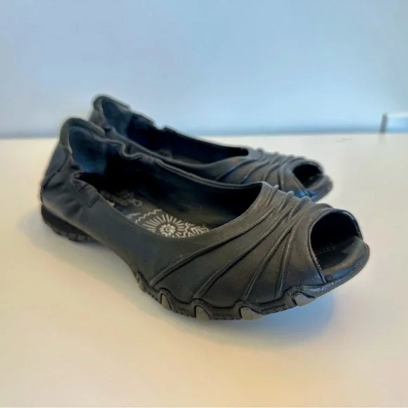 Skechers Shoes Skechers Biker Peep Toe Flat Shoe Size 7 Used Poshmark